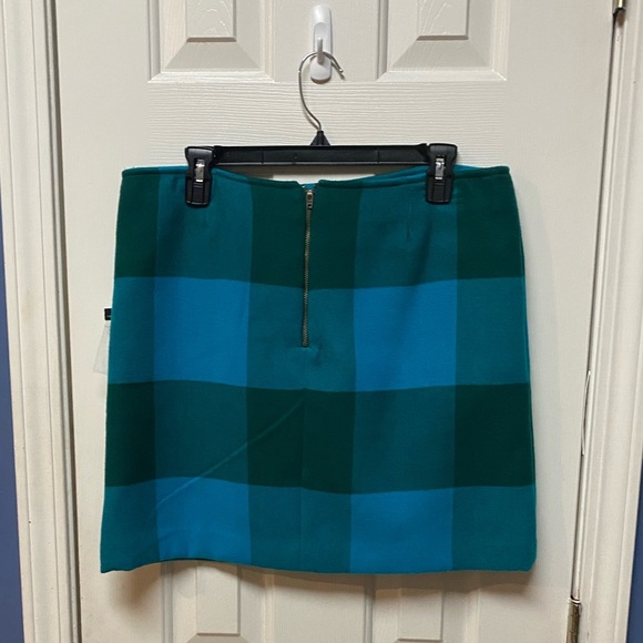 New Stylus Mini Skirt Blue Green Plaid Sz 10A-Line Fully Lined Back Zip - Picture 2 of 7